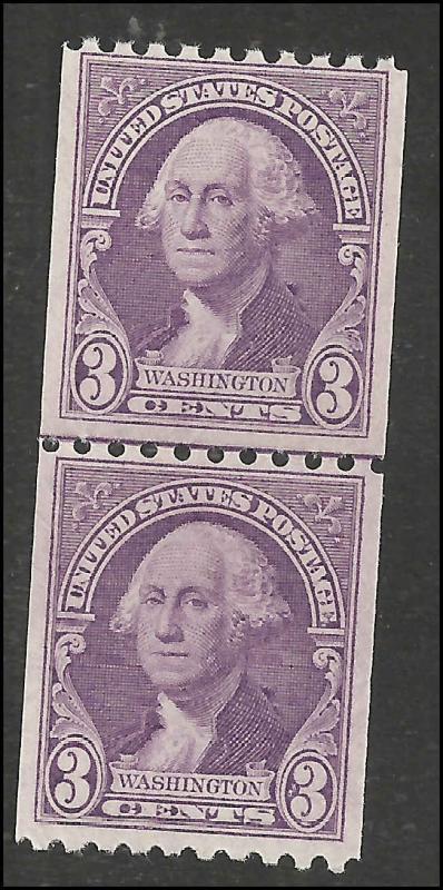 # 722 Mint Never Hinged Line Pair Deep Violet George Washington