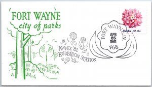 U.S. SPECIAL POSTMARK COVER FORT WAYNE INDIANA CITY OF PARKS AWPEX '81 TYPE B