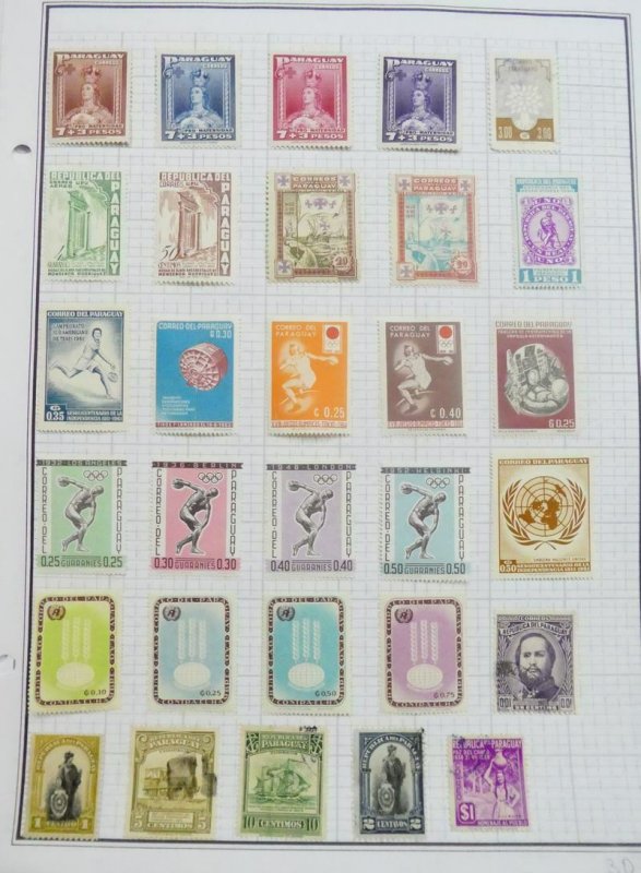 EDW1949SELL : PARAGUAY Mint & Used collection of 380 all different on album pgs