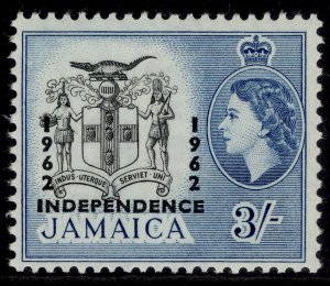 JAMAICA QEII SG190, 3s black & blue, NH MINT.