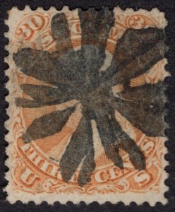 US #71 Very Fine. Used with Bold Killer Cancellation.