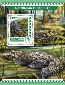 SOLOMON IS. - 2016 - Australian Crocodiles - Perf Souv Sheet - Mint Never Hinged