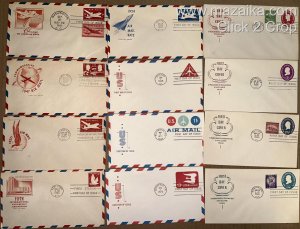 US ENVELOPES FDCs BIG COLLECTION SET 50 DIFFERENT FARNAM 1946-1991 UNADDRESSED