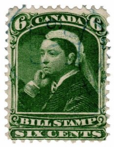 (I.B) Canada Revenue : Bill Stamp 6c (1868)