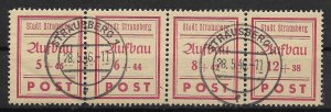 Post WWII Locals: Straussberg Cancelled Strip of 4