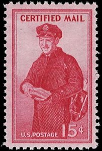 U.S. Scott # FA1  1955 15c red  Mail Carrier  mint-nh- vf