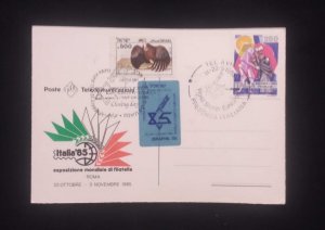 C) 1985. ISRAEL. FDC. WORLD PHILATELY EXHIBITION ROME. DOUBLE STAMP. XF