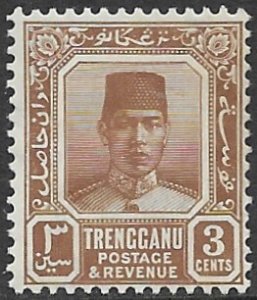 Malaysia - Trengganu - 23   1938    3 cents fine mint hinged