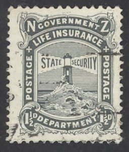 New Zealand Sc# OY15 Used 1917 1½p Life Insurance 