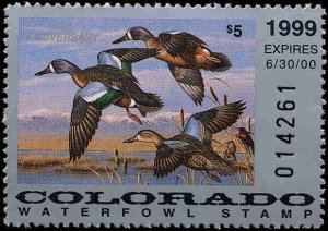 COLORADO #10 1999 STATE DUCK  BLUE WINGED TEAL by Cynthie Fisher
