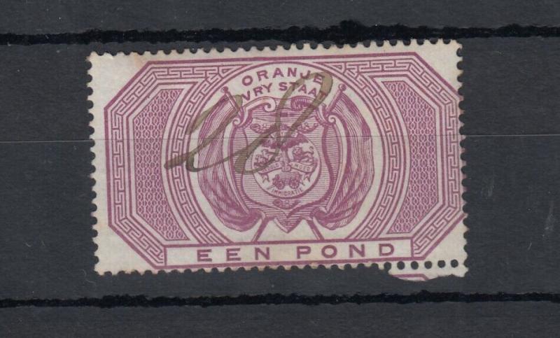 Orange Free State QV 1878 £1 Revenue Fiscal VFU J4451