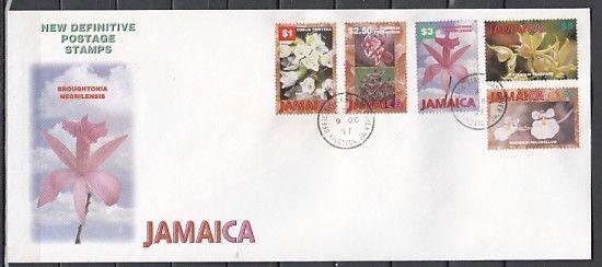 Jamaica, Scott cat. 866-870.  Orchids Definitive issue. Long First day cover.