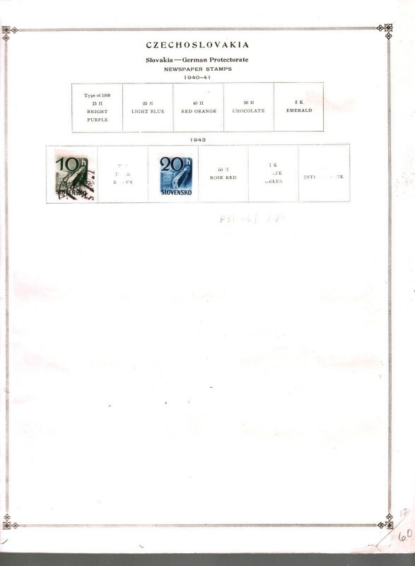 Collection,  Czechoslovakia Part M, Slovakia, 1940/1945, Cat $56, Mint & Used