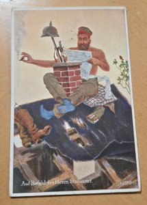 Imperial German WWI Propaganda Postcard Feldpost Mailed 1914 Trench Humor Art