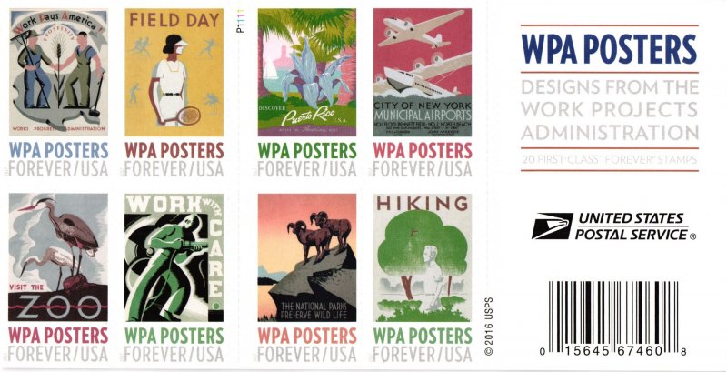 WPA Posters USA Forever Booklet of 20  5180-89 *FREE SHIPPING*