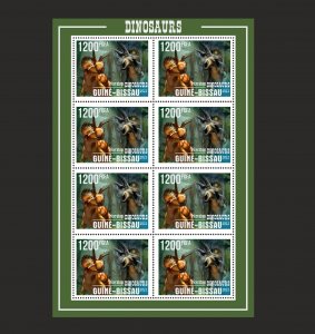 Stamps. Fauna, Dinosaurs Guinea - Bissau 2021 year , 6 sheet perforated