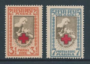 Estonia #B7-8 NH Nurse & Wounded Soldier - Perf