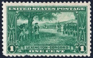 SC#617 1¢ Lexington-Concord Single (1925) MLH/Fault