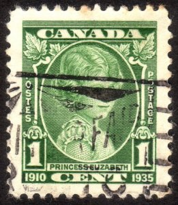 1935, Canada 1c, Queen Elizabeth II, Used, XF, Sc 211