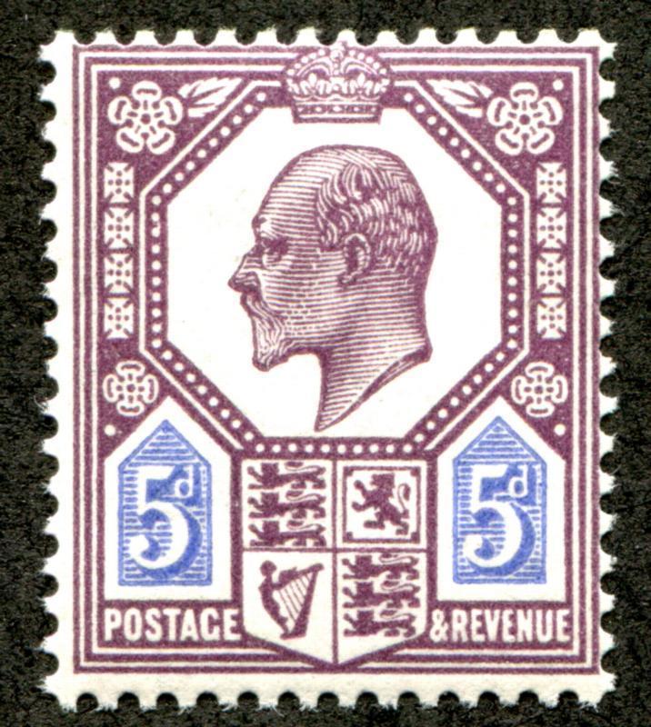 Great Britain 134 Mint NH 5p somerset print, KEVII