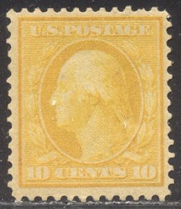 U.S. #364 SCARCE Mint VF w/ Cert - 1909 10c Yellow on Bluish Paper