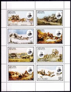 Staffa (Scotland) 1979 Sir Rowland Hill (Mail Coaches) Sheetlet Perforated MNH