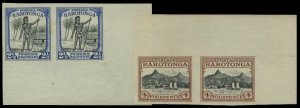 Cook Islands #76-77, 1927 set of two imperf. horizontal pairs, unused without...