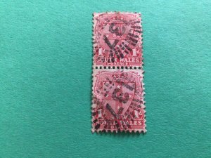 New South Wales one penny used  stamps pair A14863