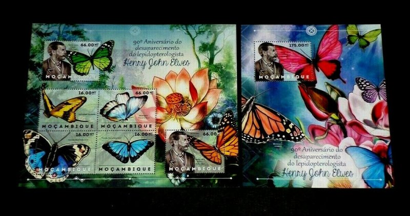 TOPICAL, BUTTERFLIES, MOZAMBIQUE, 2012, SET OF 2 S/S, MNH, LOT #90, LQQK