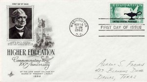 USA 1962 FDC Sc 1206 Higher Education Artcraft Cover First Day Cover Washington