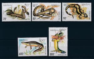 [32370] Laos 1994 Reptiles Snakes Amphibians MNH