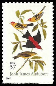 PCBstamps   US #3650 37c Scarlet & Louisiana Tanagers, MNH, (3)