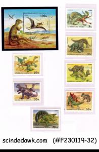 AZERBAIJAN - 1994 DINOSAURS SET OF 7-STAMPS & 1-MIN/SHT MNH