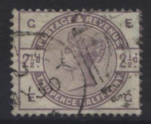 Great Britain - Scott 101 - QV Head - 1884 - FU - Wmk 30 - Lilac - 2.1/2p Stamp