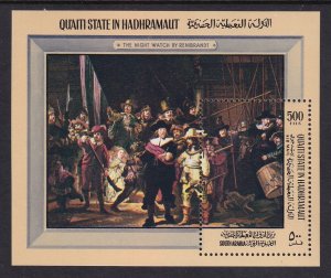 Aden Qu'aiti MI 168 BL20 Painting Souvenir Sheet MNH VF