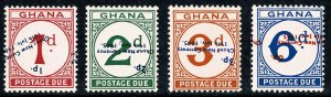GB Ghana 1965 Postage Due Surcharge Inverted. Unmounted Mint. Set of 4 values...