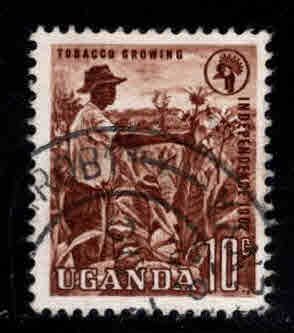 Uganda   Scott 84 Used Tobacco farmer stamp