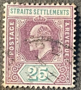 Straights Settlements Sc. 117, Used HR,VF,1904.  Cv. $40