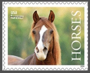 US 5892 Horses B F single MNH 2024 after June 30