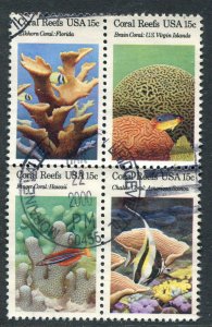 1827-30 or 1830a 15c Coral Reefs Block of 4 Used VF