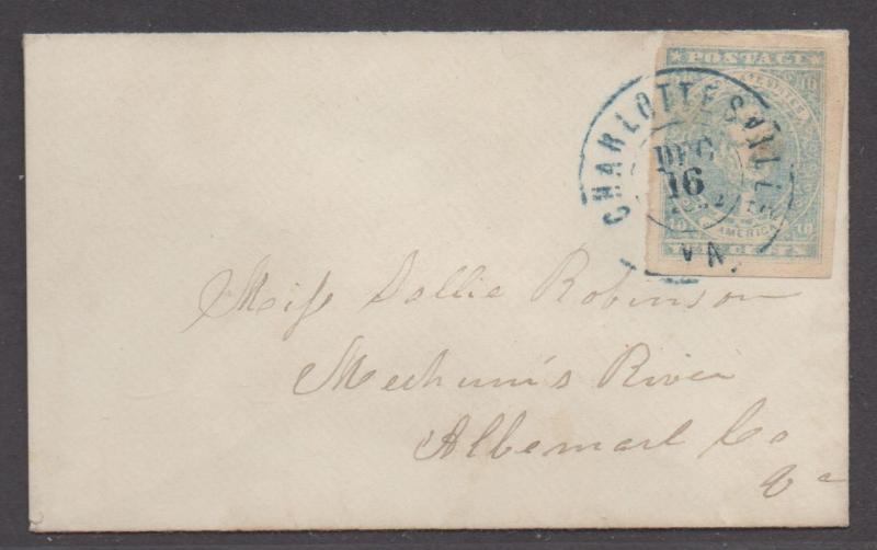 **CSA Cover, SC# 2 Paterson Charlottesville, VA 12/16/1862, Stone Y