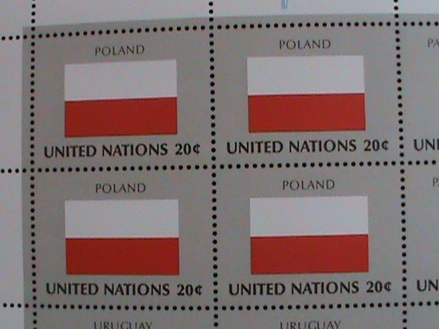 ​UNITED NATION-1984 SC#433-436 U. N. FLAGS SERIES MNH FULL SHEET- VERY FINE