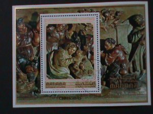 ​MANAMA-1971 CHRISTMAS-VIRGIN & THE CHILD CTO S/S VERY FINE FANCY CANCEL