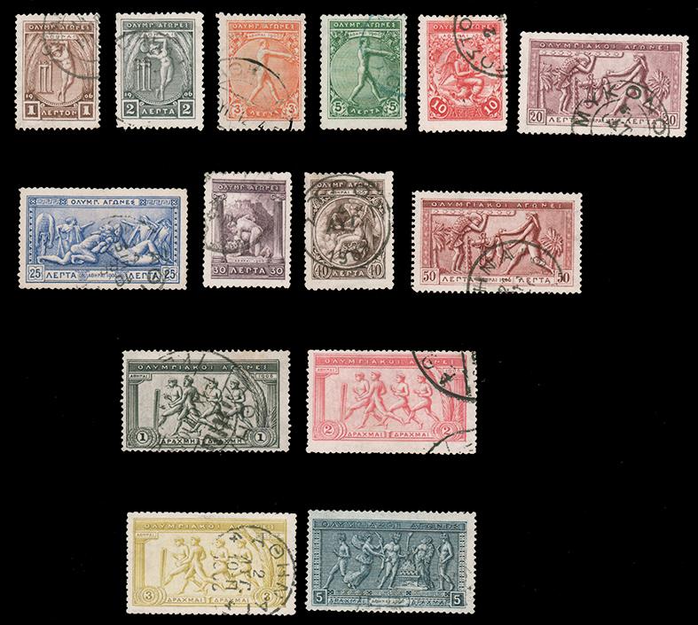 Greece #184-97 Used 1906 Olympic Games CV$325.40 (Expertized)