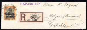 German Offices in Morocco #37, Tanger on large piece CDS, CV $15  18 Sept 1911