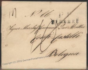 Italy 1837 Firenze Florence Bolgona Disinfected Sanita Cholera Pest Cover 107088