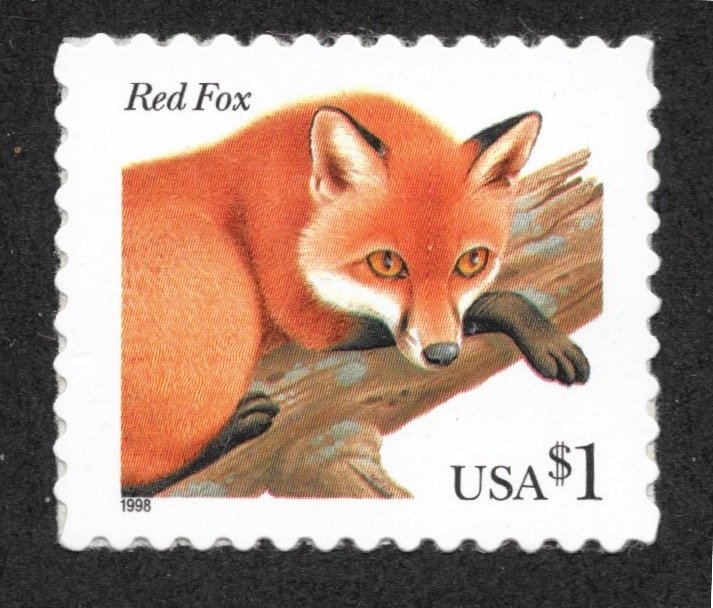 3036 MNH $1 Red Fox, Single, Free Insured Shipping,