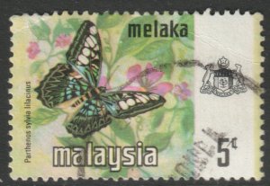 Malaya Malacca Scott 76 - SG72, 1971 Butterflies 5c used