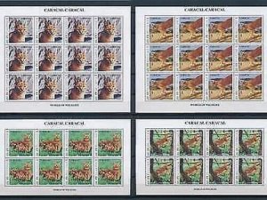 [107946] Niger 2013 Sauvage Vie Caracal Chat Sauvage 4 Complet Feuilles MNH