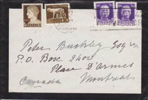 Italy Sc 213/221 on 1938 Mourning Cover to Montreal